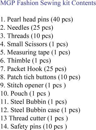 MGP FASHION Multipurpose Mini Sewing Kit for Home Office Institute School Carrying Pouch with Randomly Multicolor Threads Spools Needle Scissor Measuring Tape Thimble Cutter Safety Pins 2