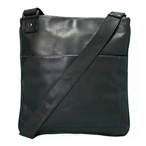 BACCINI® Borsa tracolla vera pelle nero MATTEO