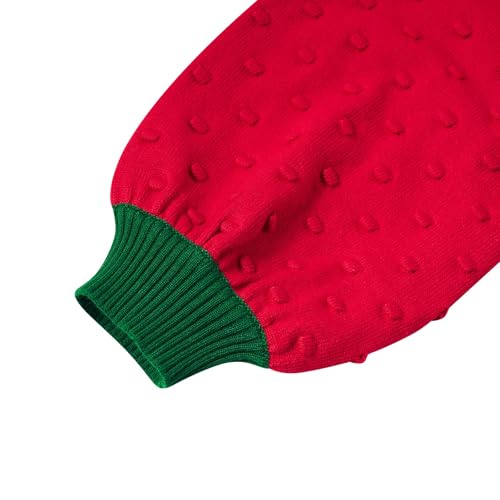 Girls Christmas Sweater Lantern Sleeve Holiday Pullover Jumper 3-7 Years4