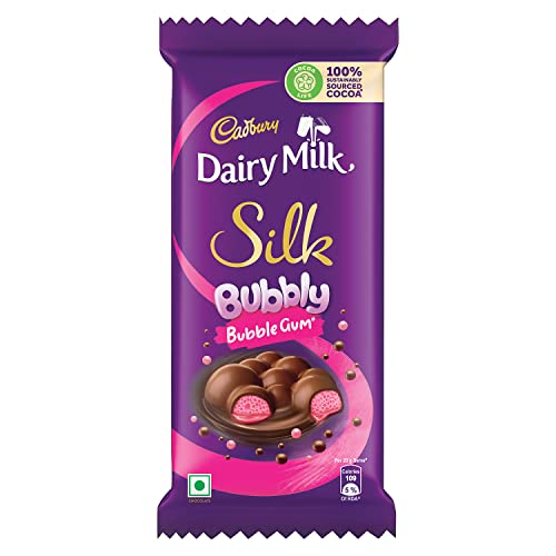 Image of Cadbury Dairy Milk Silk Bubbly Bubblegum Chocolate Bar, 120 Gram