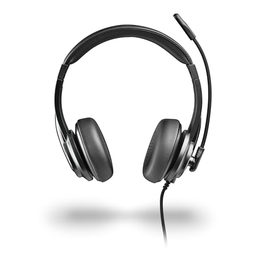 NGS VOX605 USB-C - Auriculares Estéreo con Micrófono Flexible, USB-A Incluido, Cancelación de Ruido, Control de Volumen, Diadema Reforzada, Plug & Play para PC, Portátil, Tablet y Smartphone