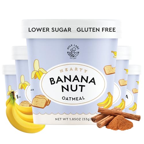 Mylk Labs Banana Nut Protein Oatmeal Cups, Whole Grain, Low