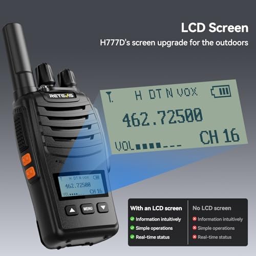 Retevis H777D Long Range Walkie Talkie with LCD Screen,Front Button(3 Pack) - 2