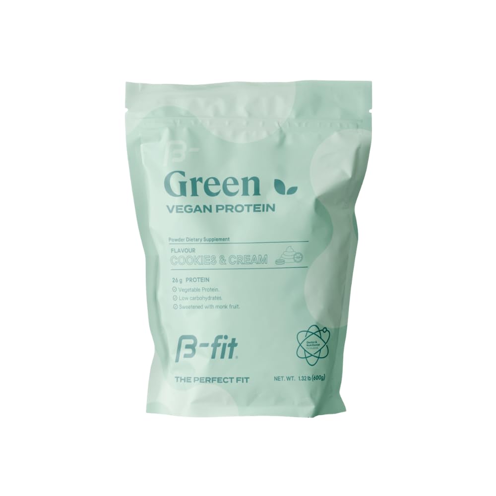 Vegan Pea Protein Powder, Cookies and Cream Flavor, Plant Based Shake, 26g Organic Pure Protein, Sugar-Free and Gluten-Free, 19 Servings, 600g