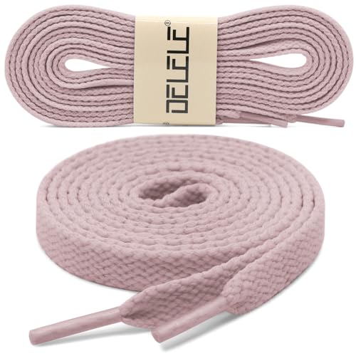 Image of DELELE 2 Pair Super Quality 24 Colors Flat Shoe laces 5 /16 inch Wide Shoelaces for Athletic Running Sneakers Shoes Boot Strings