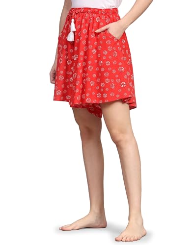 Image of B STORIES Women's Viscose Printed Lounge Culotte Shorts (Pack of 2)
