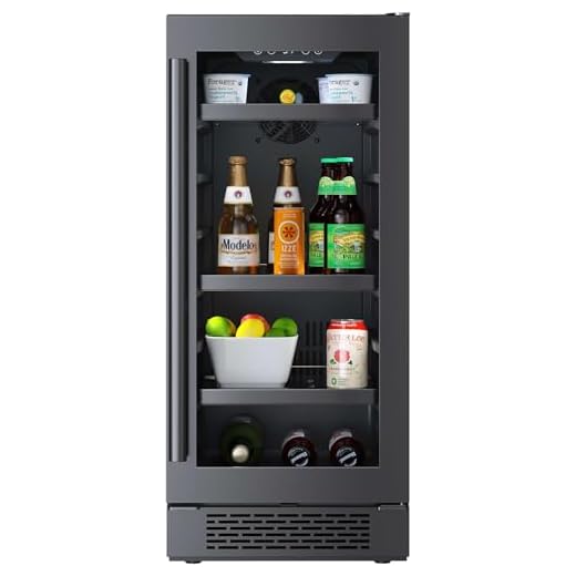 Avallon ABR151BLSS 15 Inch Wide 86 Can Capacity Beverage Center with LED Lighting and Double Pane Glass