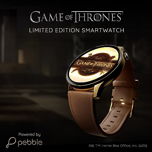 Image of Pebble Game of Thrones Limited Edition Luxury Smartwatch - 1.43 inch (3.63 cm) Amoled Always-On Display, Feather Touch, Bluetooth Calling, Responsive Watch Faces, 24 /7 Health Suite, AI Voice Assistance
