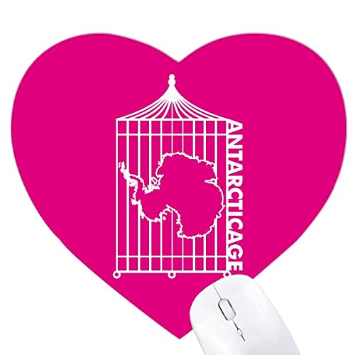 Antarctic cage continental Map Jeux de tapis de souris en forme de coeur Cover