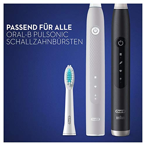 Oral-B Pulsonic Sensitive – ORIGINAL Aufsteckbürsten für Schallzahnbürsten – Bürstenköpfe, Zahnbürstenaufsatz und Ersatzbürsten für Oral-B Schallzahnbürste – Weiß, 4 Stück
