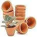 Produktbild Mini Terrakotta-Blumentopf-Set von Juvale (10 Stück) - Ideal für kleine Zimmerpflanzen, Balkon- und Terrassenpflanzen oder Ableger und Zöglinge - Mit Bodenloch - Braun - 2,8 cm x 3,8 cm