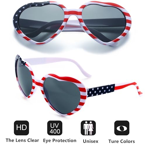 Eyegla Bulk American Sunglasses USA Flag Sunglasses Classic Patriotic Sunglasses 4th of July Party Supplies3