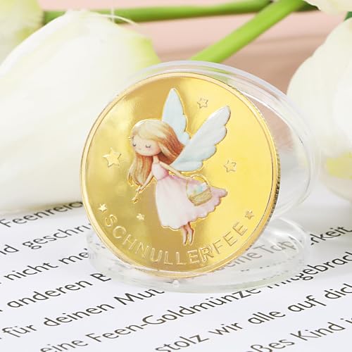 BOFUNX Schnullerfee Geschenk Set, Schnullerfee Brief + Schnullerfrei Urkunde + Schnullerfee Münze, Schnullerfee Geschenk Andenken Schnuller Abschiedsgeschenk