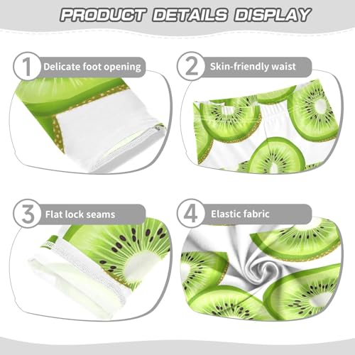 Kiwi Fruit Slice Girls Leggings,Workout Leggings for Girls Toddler Athletic Legging Size for 3-10T3