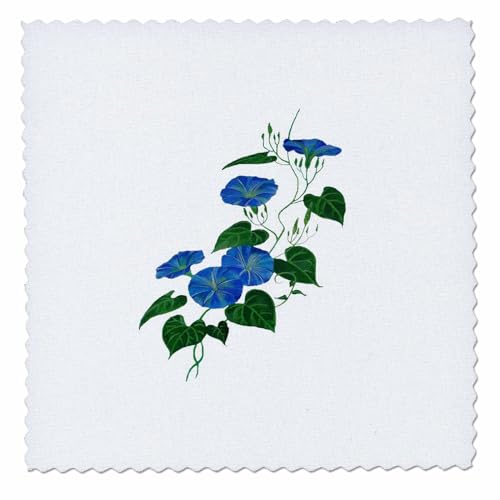 3dRose Victorian Style Morning Glory Wildflower Vine - Quilt Squares (qs-382534-2)