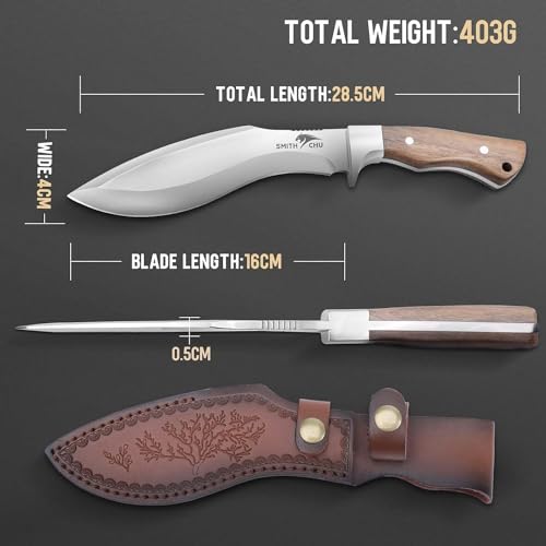 SMITH CHU D2 Stahl Outdoor Messer mit Scheide, Survival Messer Camping – Ansicht 3