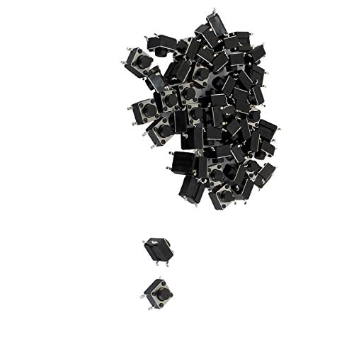 Aexit 50 Pcs Industrial Switches 6x6x5mm 4 Pins SMD SMT Momentary Tact Pushbutton Switches Tactile Switches