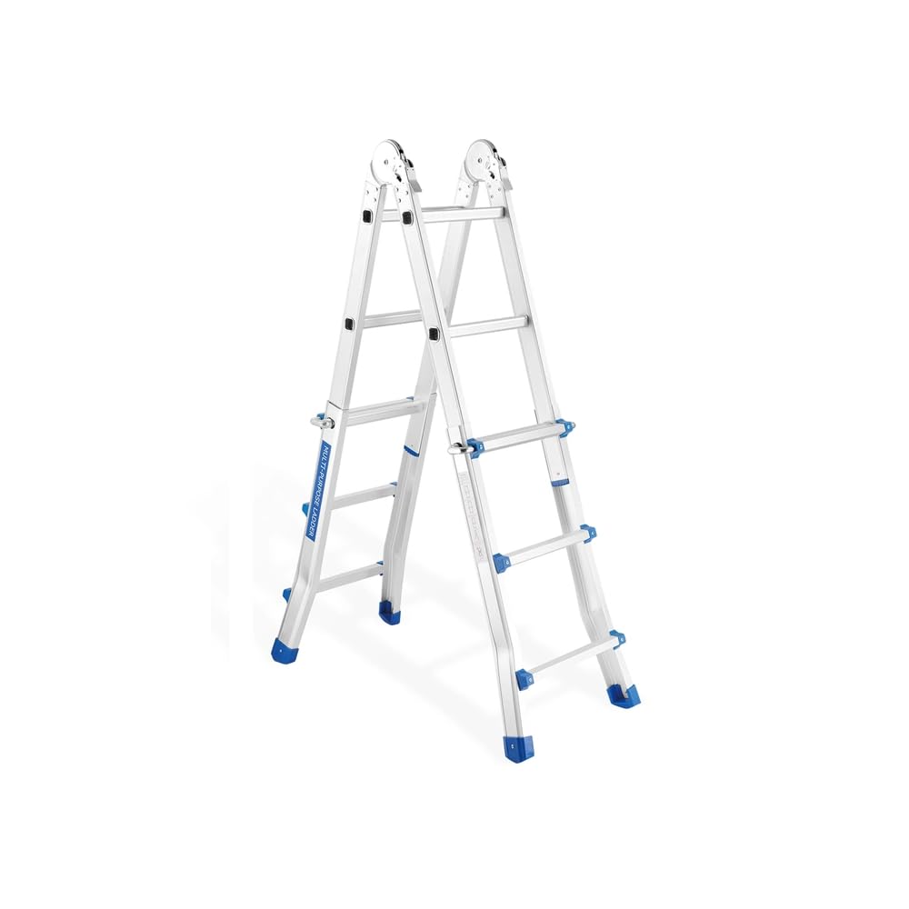 TREPPE Escalera Articulada Plegable Telescópica Multifunción Aluminio 4x3 Escalones 2,86m