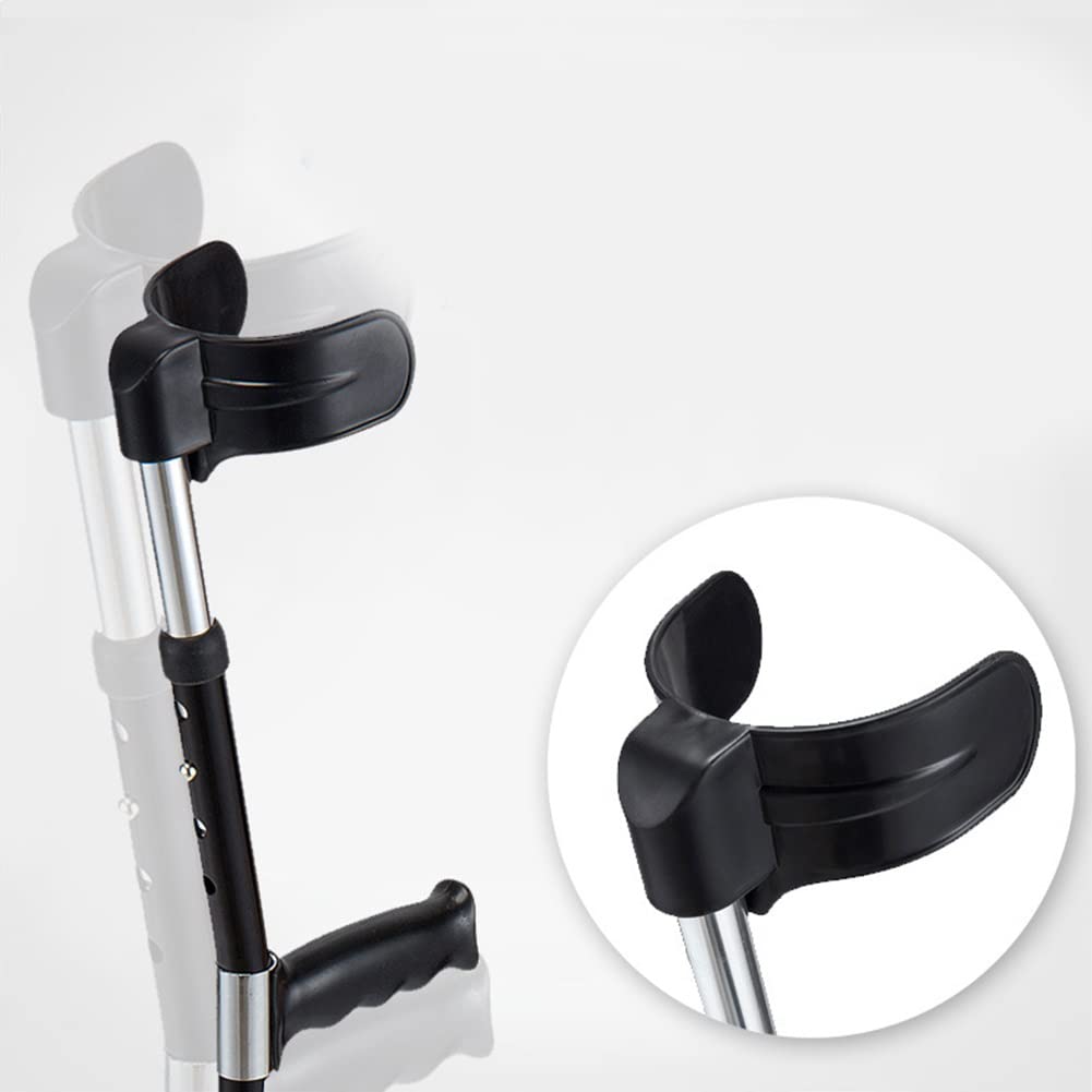 Muletas para Adultos (2 Unidades), Muletas De Antebrazo De Aluminio, Regulables Muletas ortopédicas para Adultos Jóvenes con Altura 135-175 Cm, Soporta hasta 100 Kg, Negro