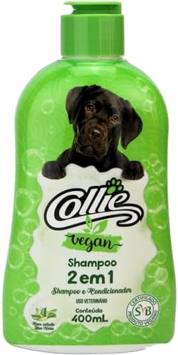 Collie Vegan, Shampoo e Condicionador para cães, 2 em 1, 400ml