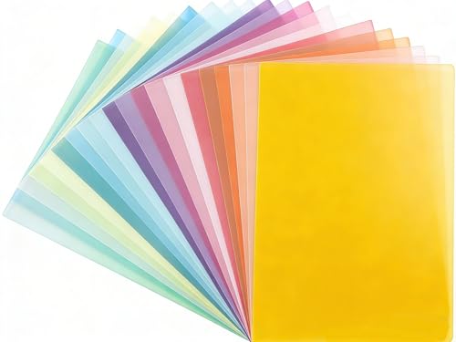 20 Blatt Transparentpapier Bunt A4, Bastelpapier Transparent, 20 Farben Tracing Paper, Pergamentpapier zum Bedrucken, Durchsichtiges Papier zum Basteln von Laternen Bastelarbeiten (20 Blatt)