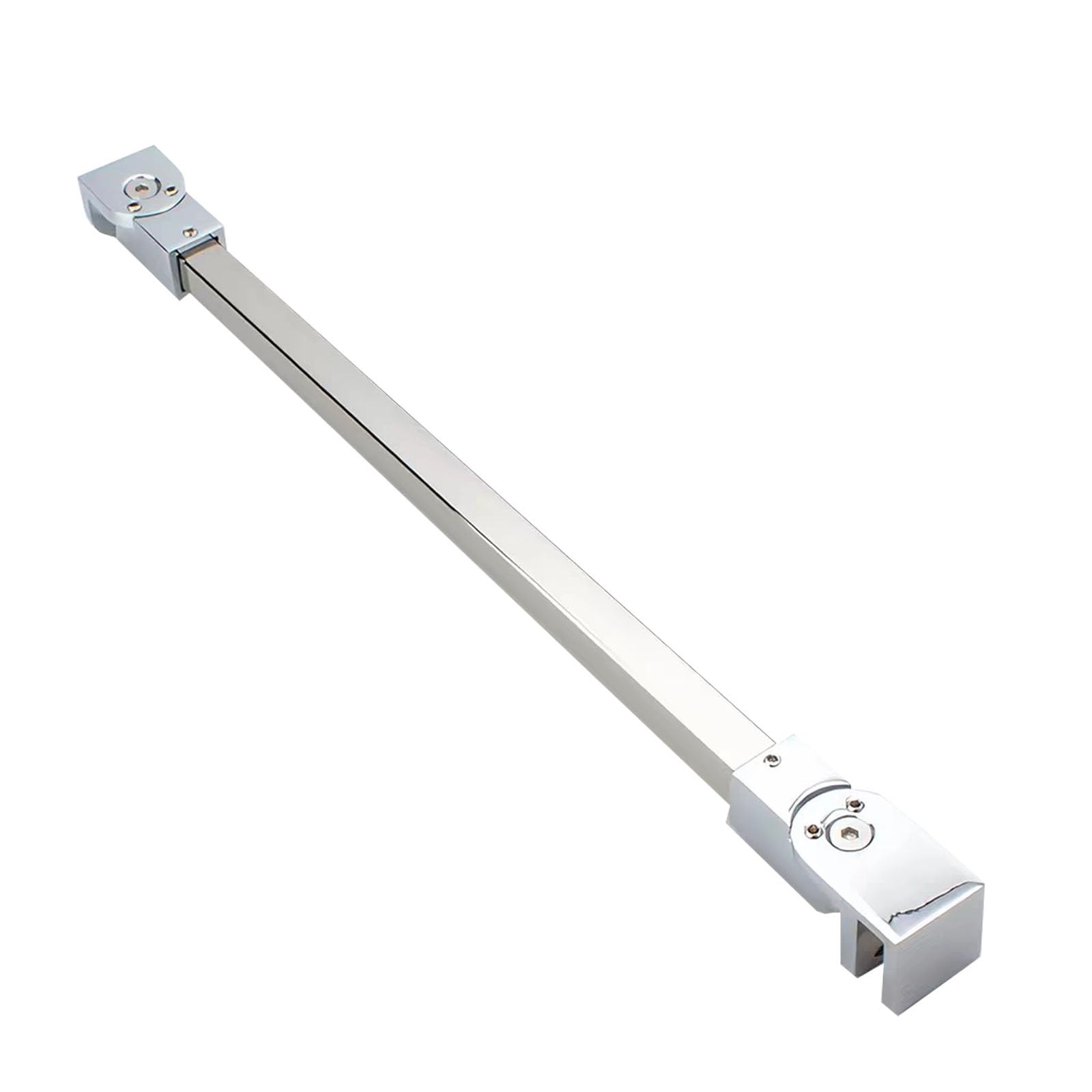 Frameless Shower Arm Support Bracket Stabilizer, 304 Stainless Steel Stabilizing Bar for 6-12mm Glass Panels, 180° Rotatable Shower Door Rod Replacement(Silver,30cm/11.8in)