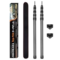 imgokaha Kohlefaser Zeltstange 2er-Set, Teleskopstange für Zelte Tarp, Kohlefaser Zeltstange Verstellbares 58-210cm - Tarpstangen für Tarps und Sonnensegel