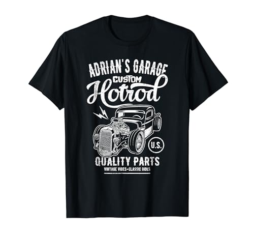 Auto clásico Adrian's Hotrod Garage, diseño Adrian personalizado Camiseta