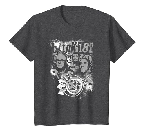 Image of Official Blink-182 One More Time Portrait T-Shirt, Youth, Dark Heather Grey, X-Small