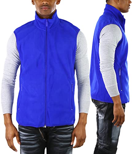 Image of ToBeInStyle Men's Zip Up Sleeveless High Collar Polar Fleece Vest