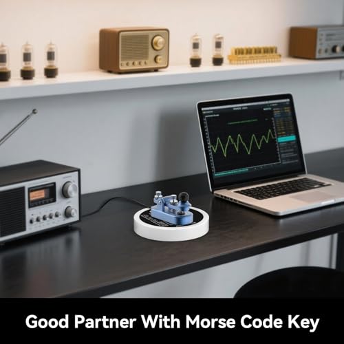 Image of PUTIKEEG Morse Code Round Table Key morse code List Learning Shortwave Radio (White)
