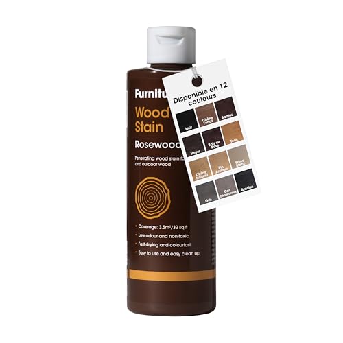 Teinte à Bois Furniture Clinic (Bois de rose)– Séchage Rapide, Haute Concentration, Application Facile pour les Bois Intérieurs & Extérieurs – Base d’Eau - 250ml