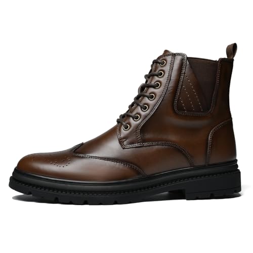 Image of OKKO Mens Chelsea Boots Genuine Leather Dress Boots for Men Classic Stylish Casual Slip On Ankle Boot for Men