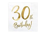 duni servietten 30x30 AUSSEHEN: Designer Papierservietten mit Goldschrift für 30. Geburtstag