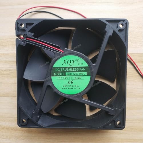 DJHAQDM Compatible para XQF XQF12038HBL 24V 0.3A 12038 120x120x38mm 2-Wire Ventilador refrigeración
