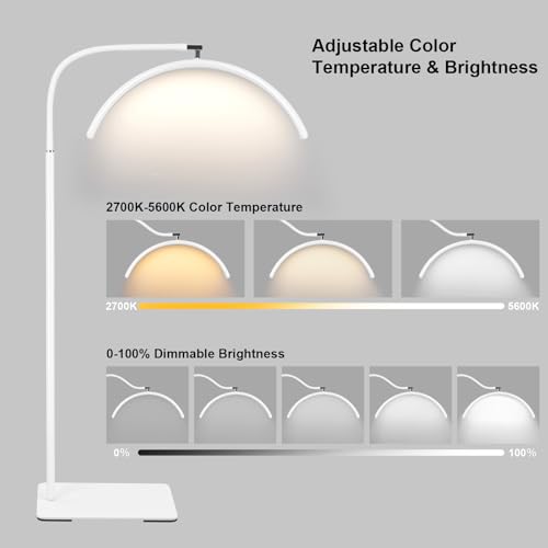 Image of Half Moon LED Floor Light - Professional Shadow-Free Lamp for Lash Techs, Estheticians & Tattoo Artists | Remote Control & Dimmable for Eyelash Extensions, Nail Art, Home & Office
