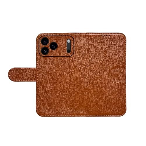 Étui iPhone 17 Pro bleu cuir véritable housse rabat magnétique grain
