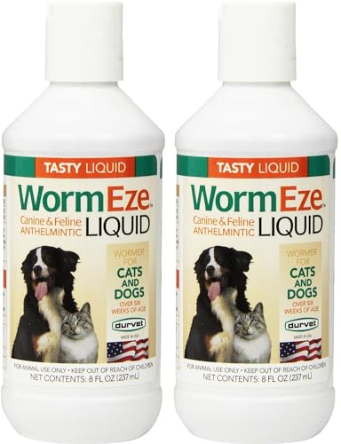 Durvet WormEze Liquid Canine & Feline Antihelmintic, 8 oz (Pack of 2)