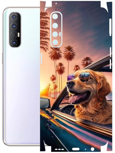 Image of AtOdds - Full Body Back Screen Guard Protector Film - Lamination Wrap Skin Sticker Compatible with Oppo Reno 3 PRO | Scratchproof Matte Finish (Happy Doggo)