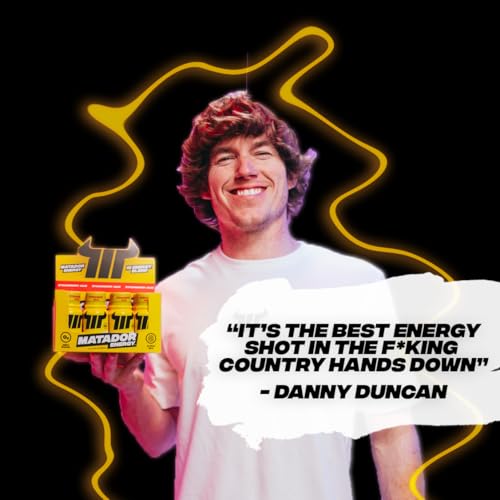 Image of MATADOR Energy Shots Extra Strength Mini Energy Drinks w /B Complex Vitamins (Vitamin B12-B9-B6-B3), Alpha GPC Nootropic IQ Energy, Coffee Bean Extract Caffeine Shots, 24 Energy Drink Strawberry Acai