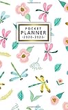 Pocket Planner 2020-2022: Cute Floral Three Year Organizer and Agenda with Monthly Spread View | 3 Year Calendar with Inspirational Quotes, Password ... Book and Notes | Watercolor Dragonfly Cover