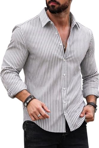 Image of Striped Casual Regular Fit Shirt for Men| Men Full Sleeve Shirt