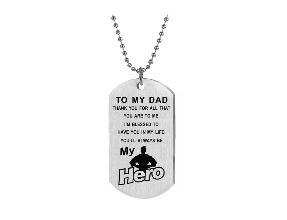 SBI JewelrySon Dad Daughter Mum Dog Tag Silver Necklace for Women Remember To Stay Strong Love Stainless Steel Christmas Birthday