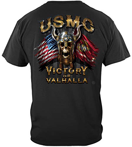 Erazor Bits Marine Tee USMC Apparel - US Marines Tees -Black Medium