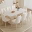 White Table+cream White Chairs