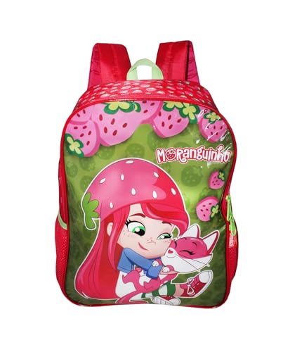 Mochila Infantil Moranguinho Escolar Costas Meninas Rosa Top