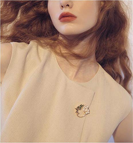 Pearl Flower Wreath Brooches for Women Men Girls Gold Tone Fashion Vintage Green Olive Leaf Hollow Garland Brooch Pins Bow Tie Necktie Dress Accessories Jewelry Birthday3