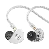 Linsoul Kiwi Ears Belle 10mm DLC Ecouteurs Intra-Auriculaires  conducteur Dynamique,IEM filaires HiFi avec Deux cbles plaqus Argent, pour cne, Jeux et Production Musicale (sans MIC, Argent)