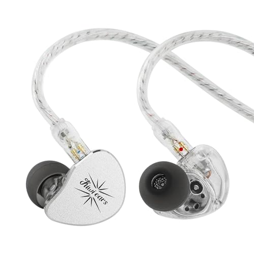 Image of Linsoul Kiwi Ears Belle 10mm DLC Dynamic Driver in-Ear Monitor, HiFi Wired Earbuds with Dual Silver-Plated Cables, Professional IEM for Stage Performance /Gaming /Music Production (Without MIC, Silver)