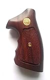 HARDWOOD COLT PYTHON HANDCRAFT HANDMADE GRIPS REVOLVERS CHECKERED